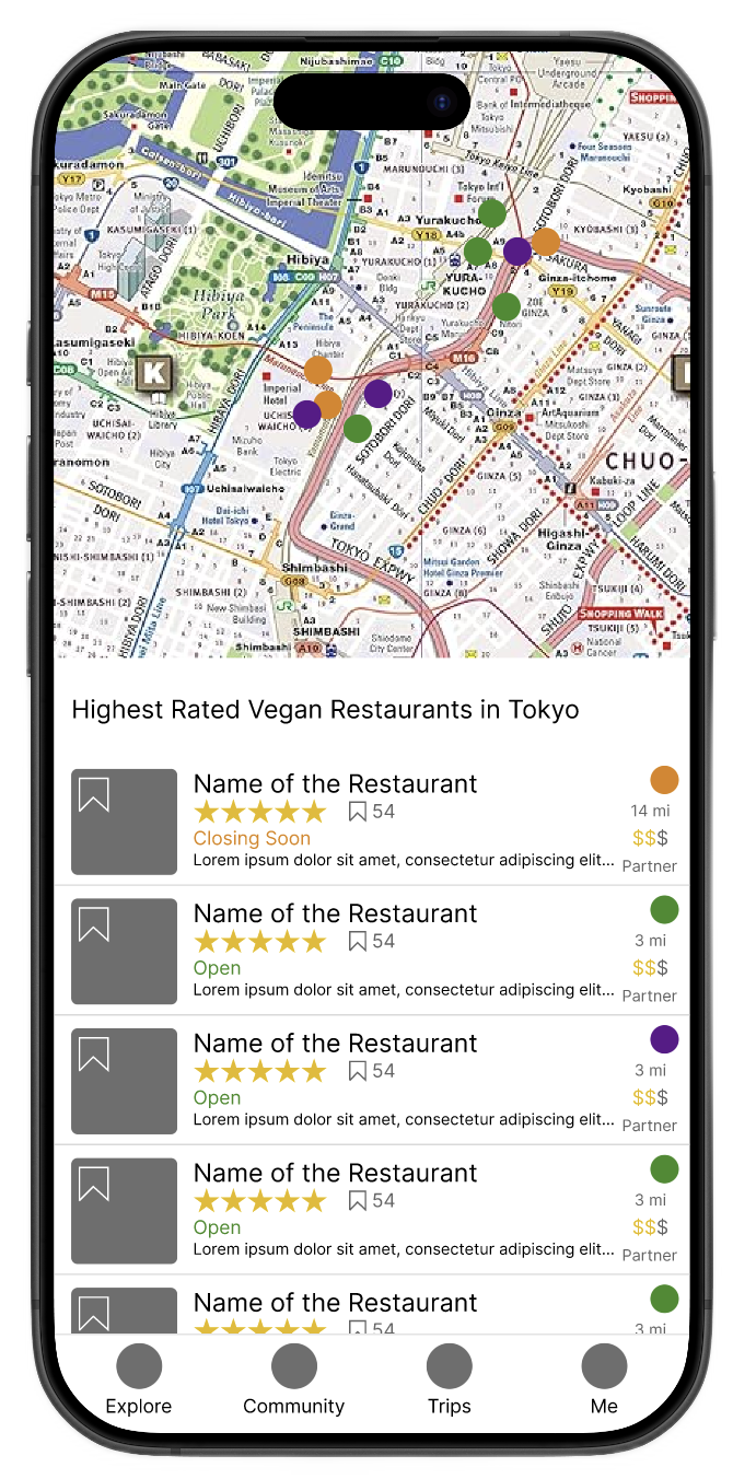 Restaurant results in Tokyo